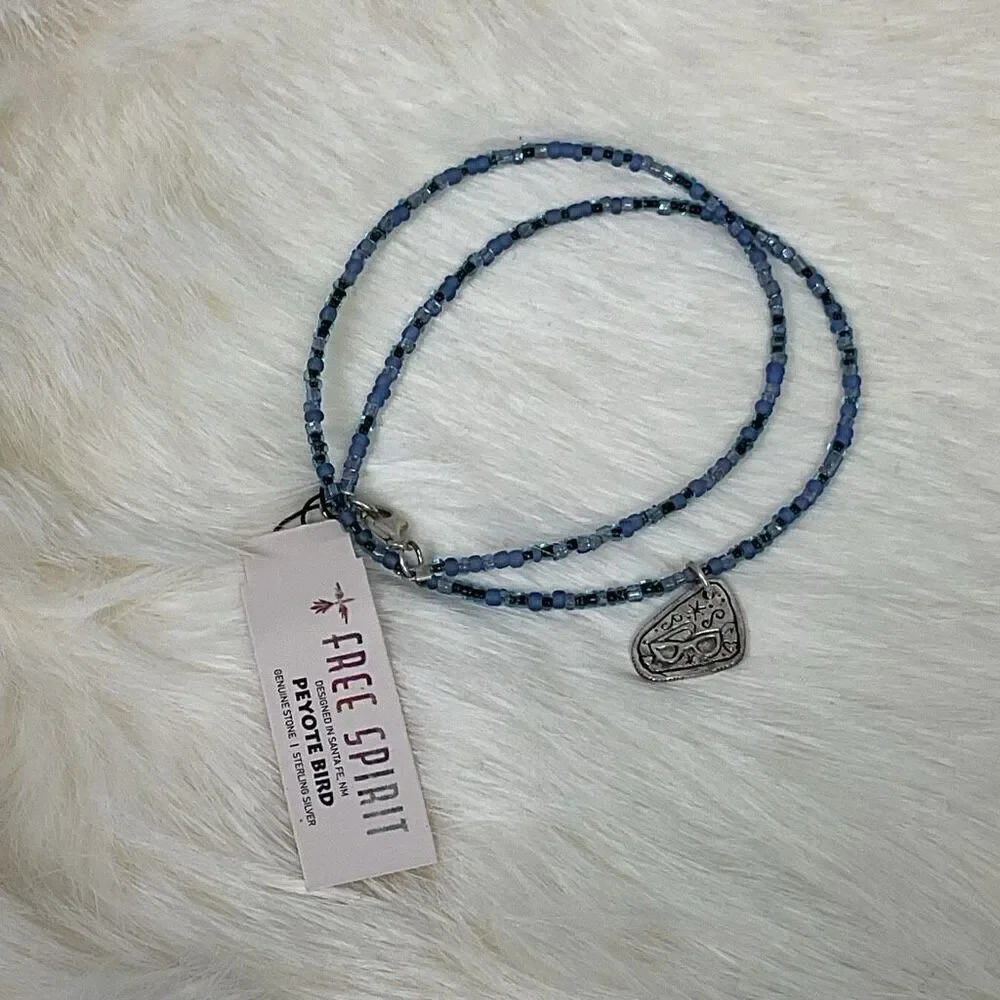 NWT Peyote Bird Free Spirit Sterling Silver 925 Glass Bead Necklace Wrap Bracele